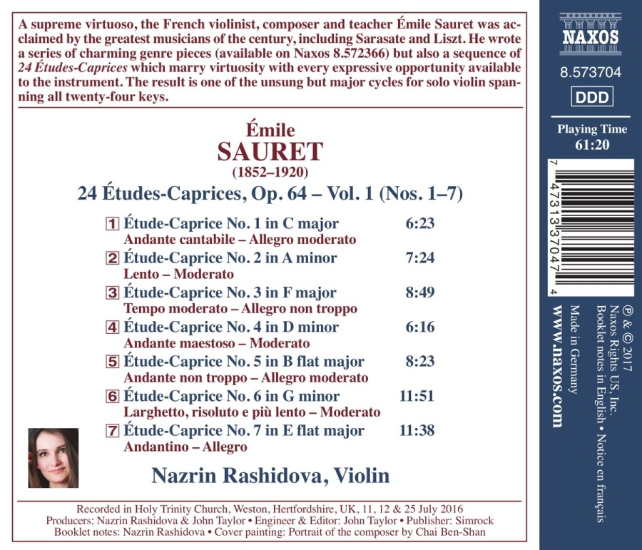 Sauret: 24 Études Caprices Op. 64, Vol. 1, Nos. 1 - 7 - slide-1