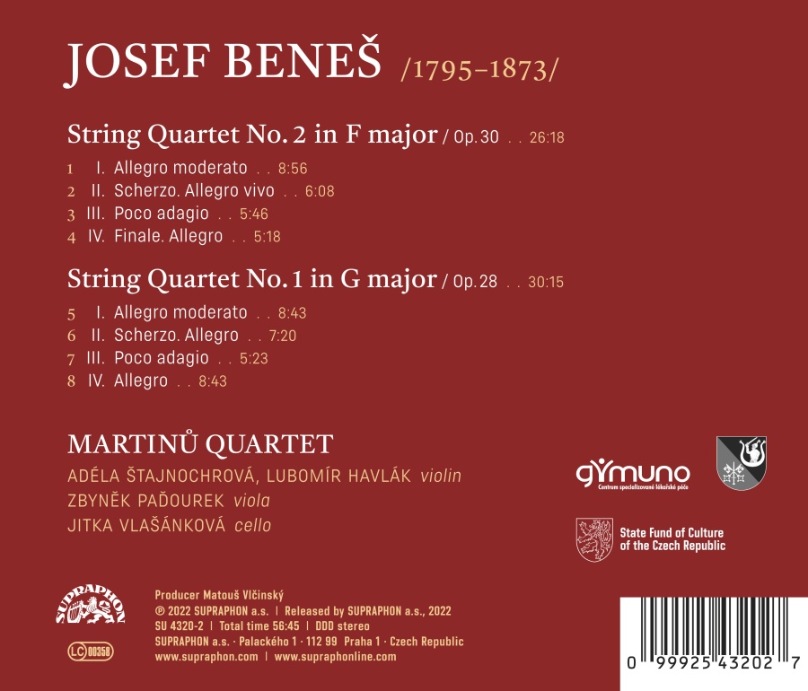 Beneš: The Complete String Quartets - slide-1
