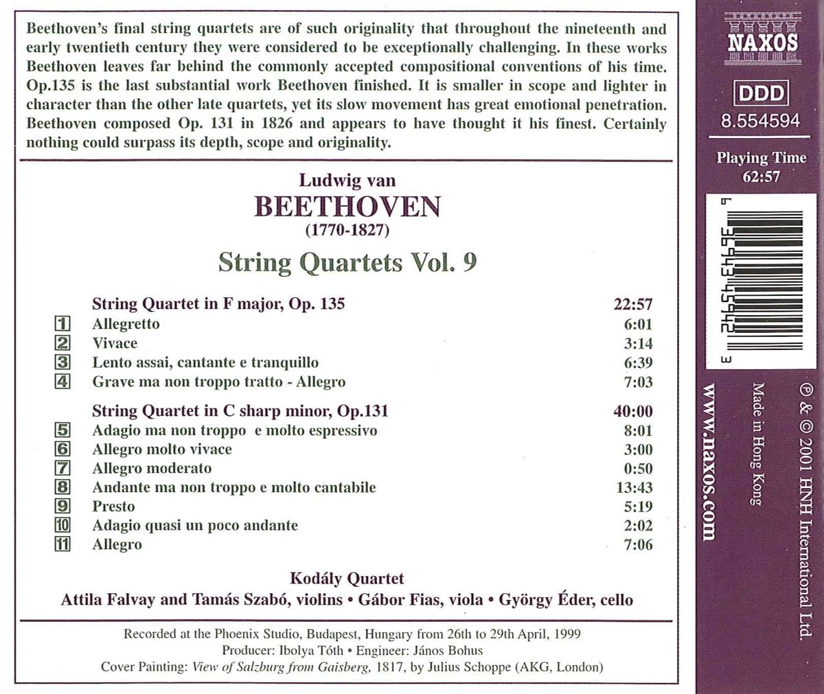 BEETHOVEN: String Quartets vol. 9 - slide-1