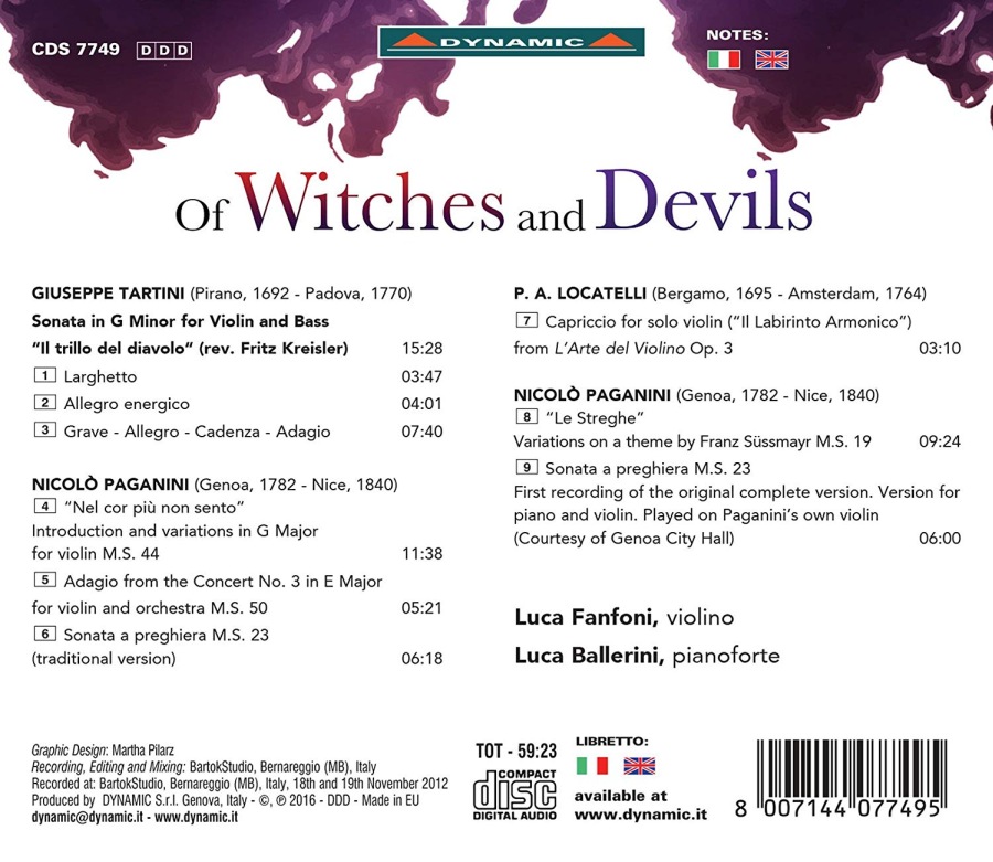 Of Witches and Devils: Tartini, Paganini, Locatelli: - slide-1