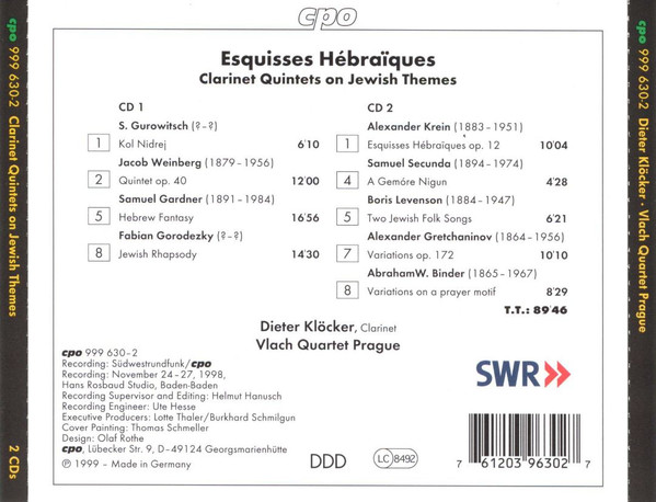 CLARINET QUINTETS ON JEWISH THEMES - slide-1