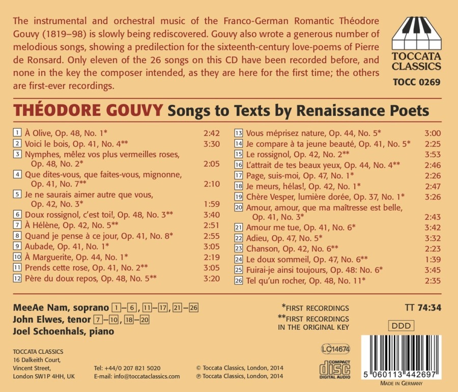 Gouvy: Songs to Texts by Renaissance Poets - slide-1