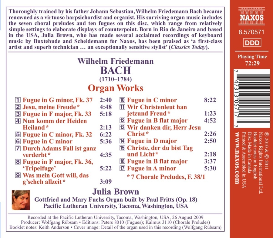 Bach Wilhelm Friedemann: Organ Works - slide-1