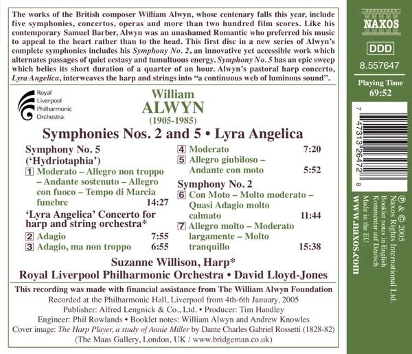 ALWYN: Symphonies Nos. 2 and 5, Harp Concerto, "Lyra Angelica" - slide-1