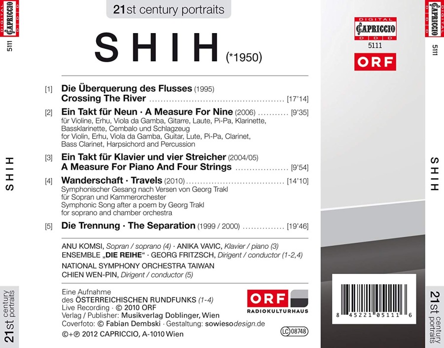 21st Century Portraits - Shih: Crossing the River, A Measure for Piano & Four Strings, A Measure for Nine - slide-1