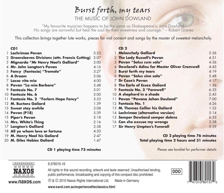 Burst forth, my tears - The Music of John Dowland - slide-1