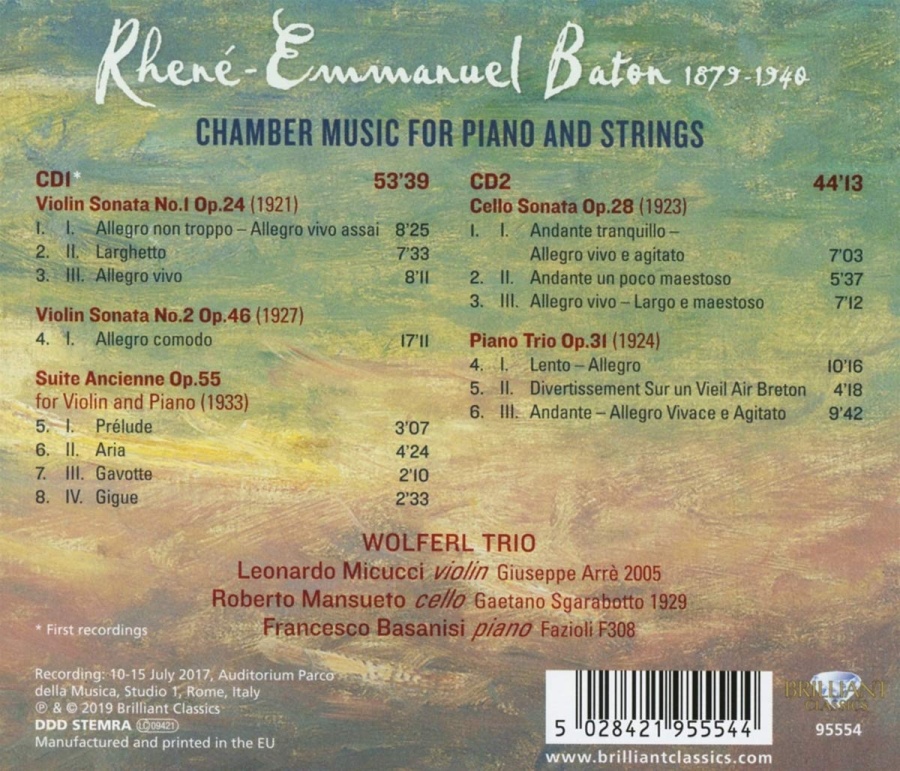 Rhené-Baton: Chamber Music for Piano and Strings - slide-1