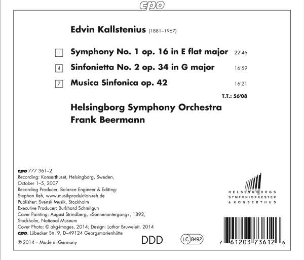 Kallstenius: Symphony No. 1 Sinfonietta No. 2 Musica Sinfonica - slide-1