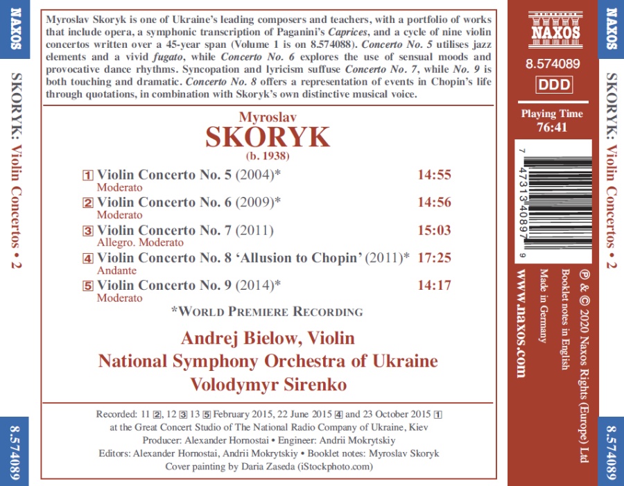 Skoryk: Violin Concertos Vol. 2 - Nos. 5 - 9 - slide-1