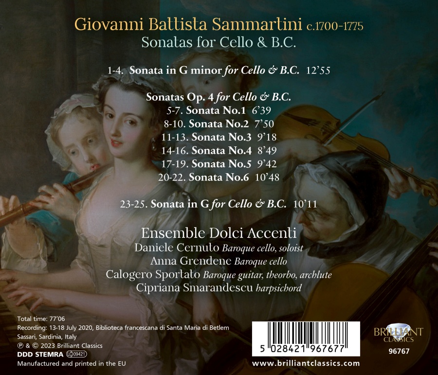 Sammartini: Sonatas for Cello & B.C. - slide-1