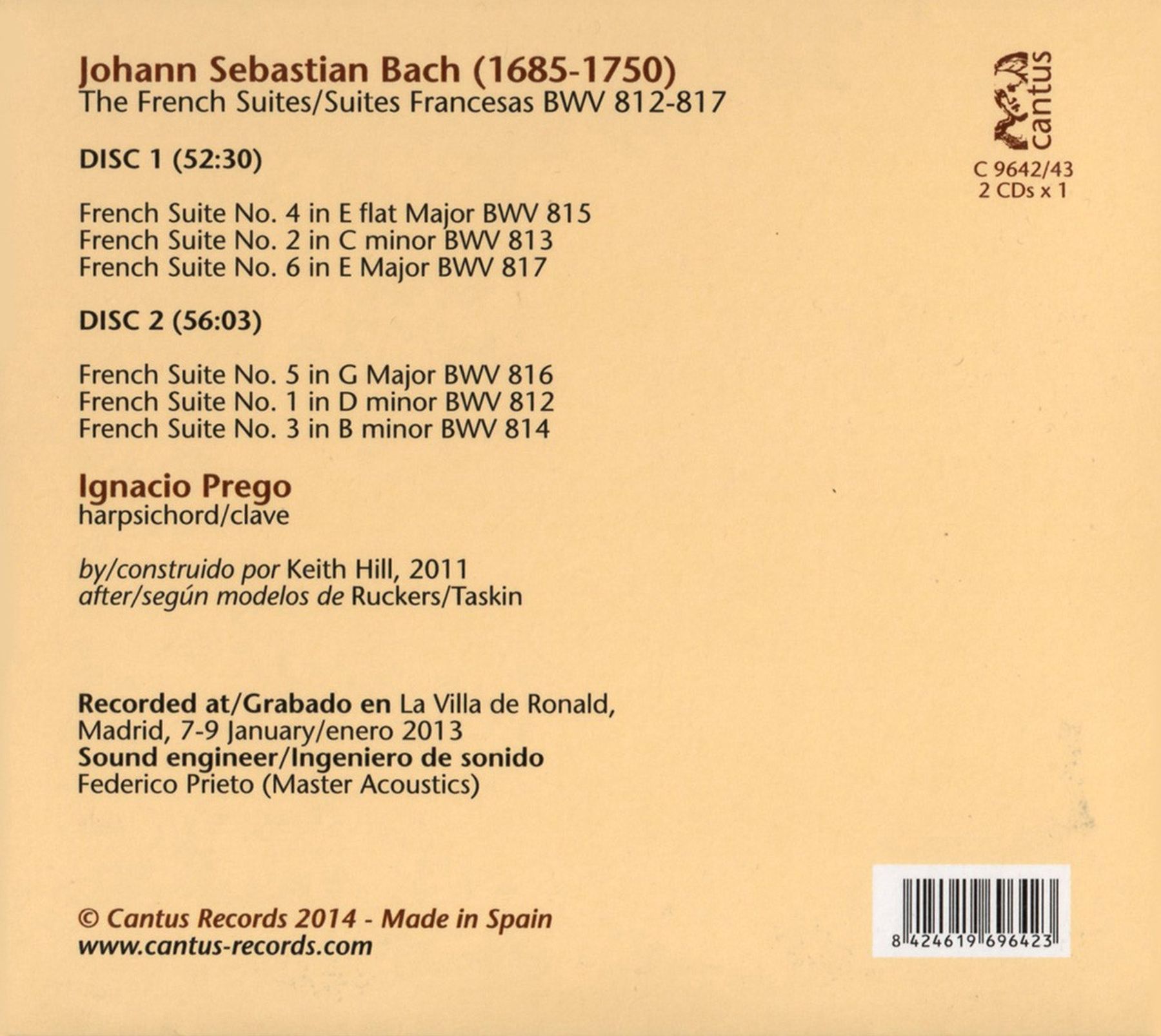 Bach: French Suites  Nos. 1-6, BWV812-817 - slide-1