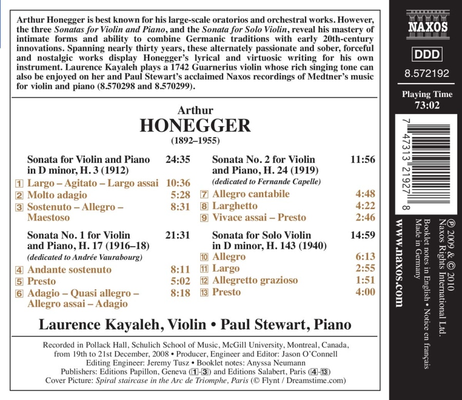 Honegger: Complete Violin Sonatas - slide-1