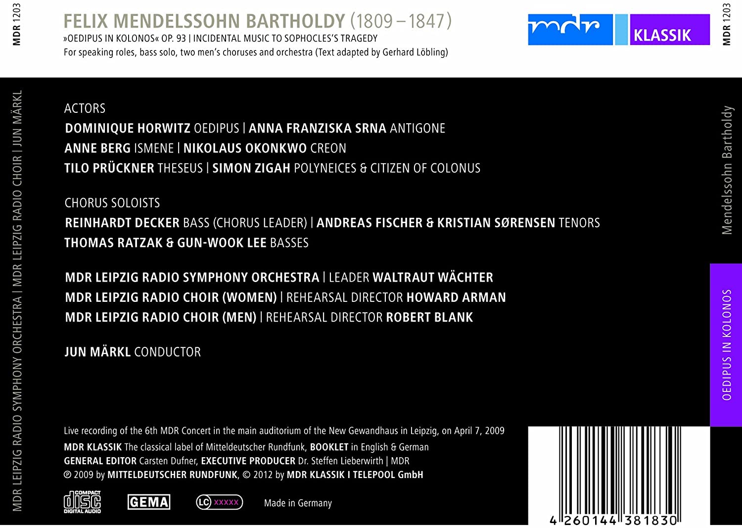 Mendelssohn: Oedipus in Kolonos - slide-1