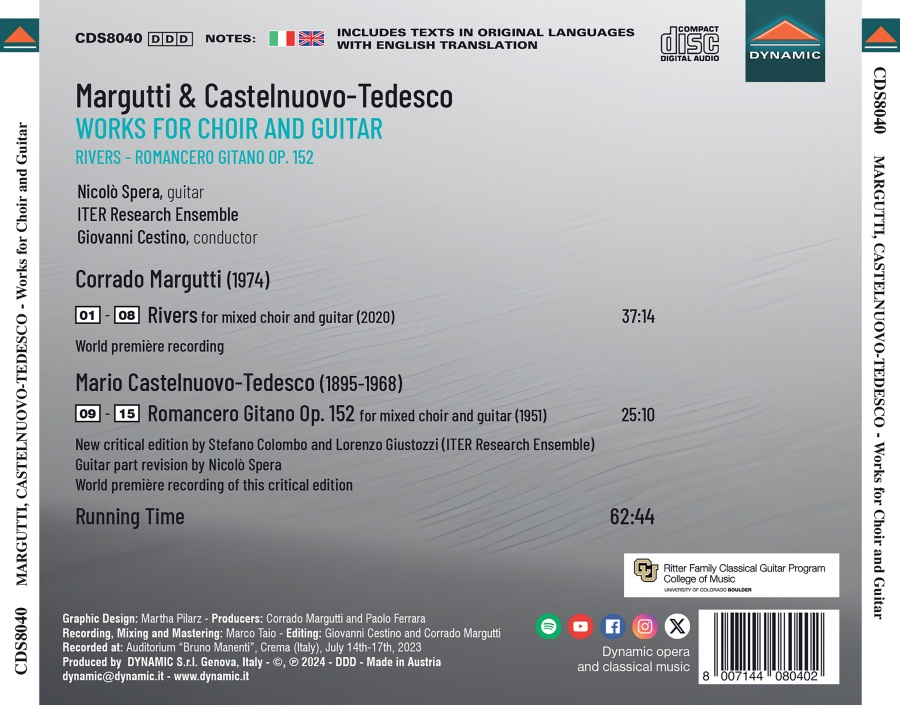 Margutti & Castelnuovo-Tedesco: Works for Choir and Guitar - slide-1