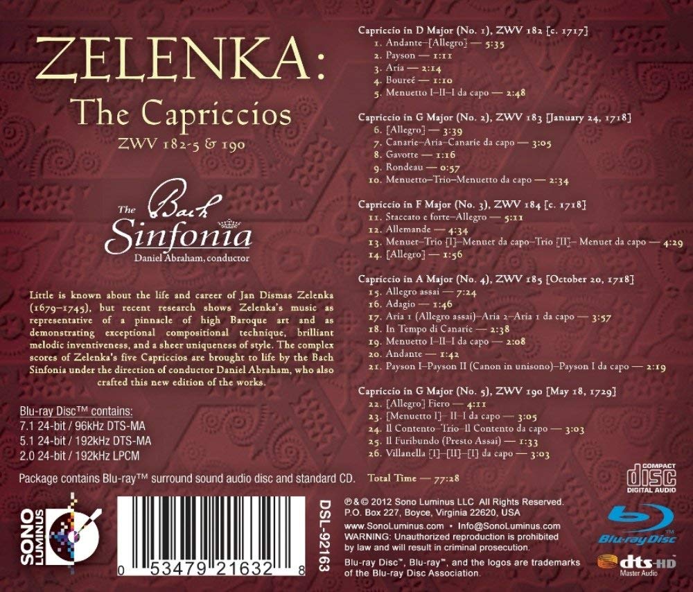 Zelenka: Capriccios / The Bach Sinfonia - slide-1