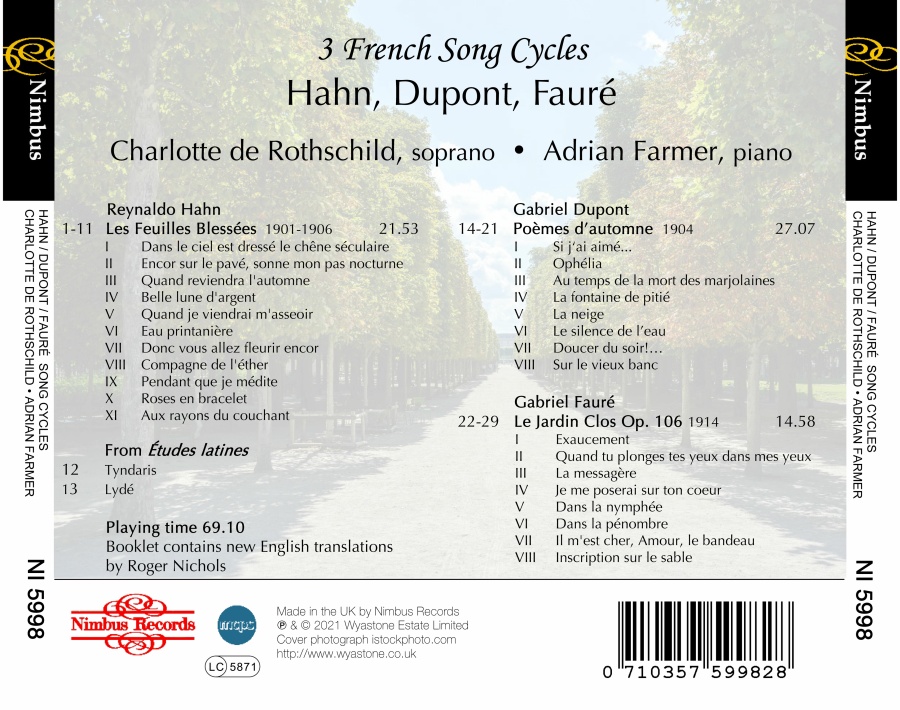 3 French Song Cycles - Dupont / Hahn / Fauré - slide-1