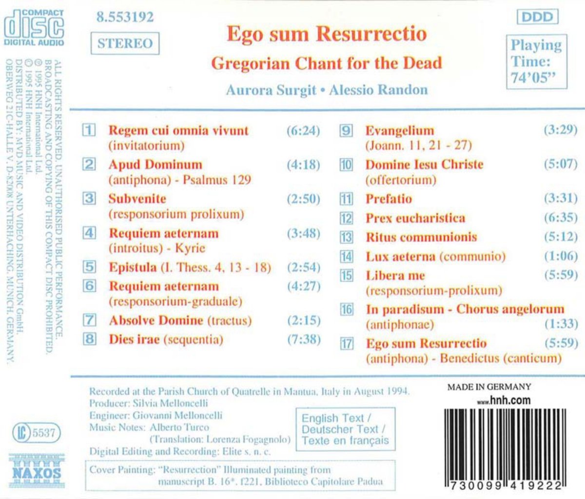 Ego sum Resurrectio: Gregorian Chant for the Dead - slide-1