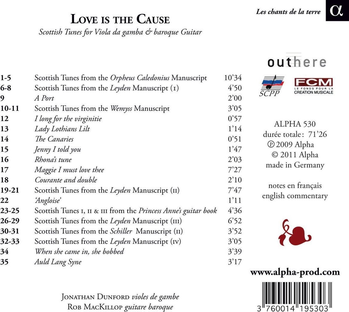 Love is the cause - Scottish Tunes for Viola da gamba and baroque Guitar - slide-1
