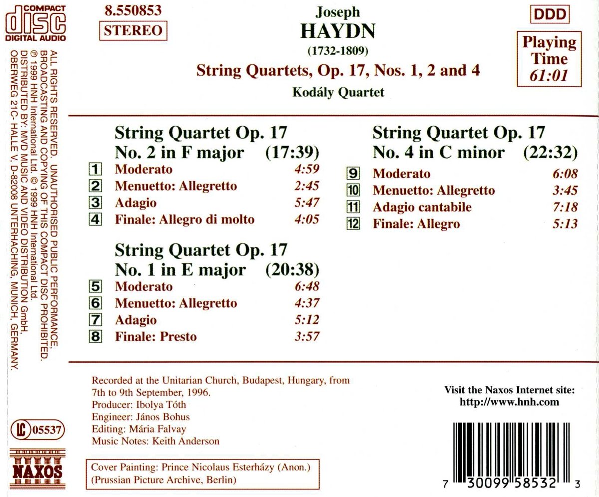 HAYDN: String Quartets op.17 - slide-1