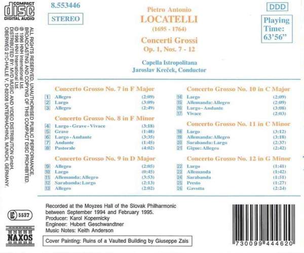 LOCATELLI: Concerti Grossi, Op. 1, Nos. 7-12 - slide-1