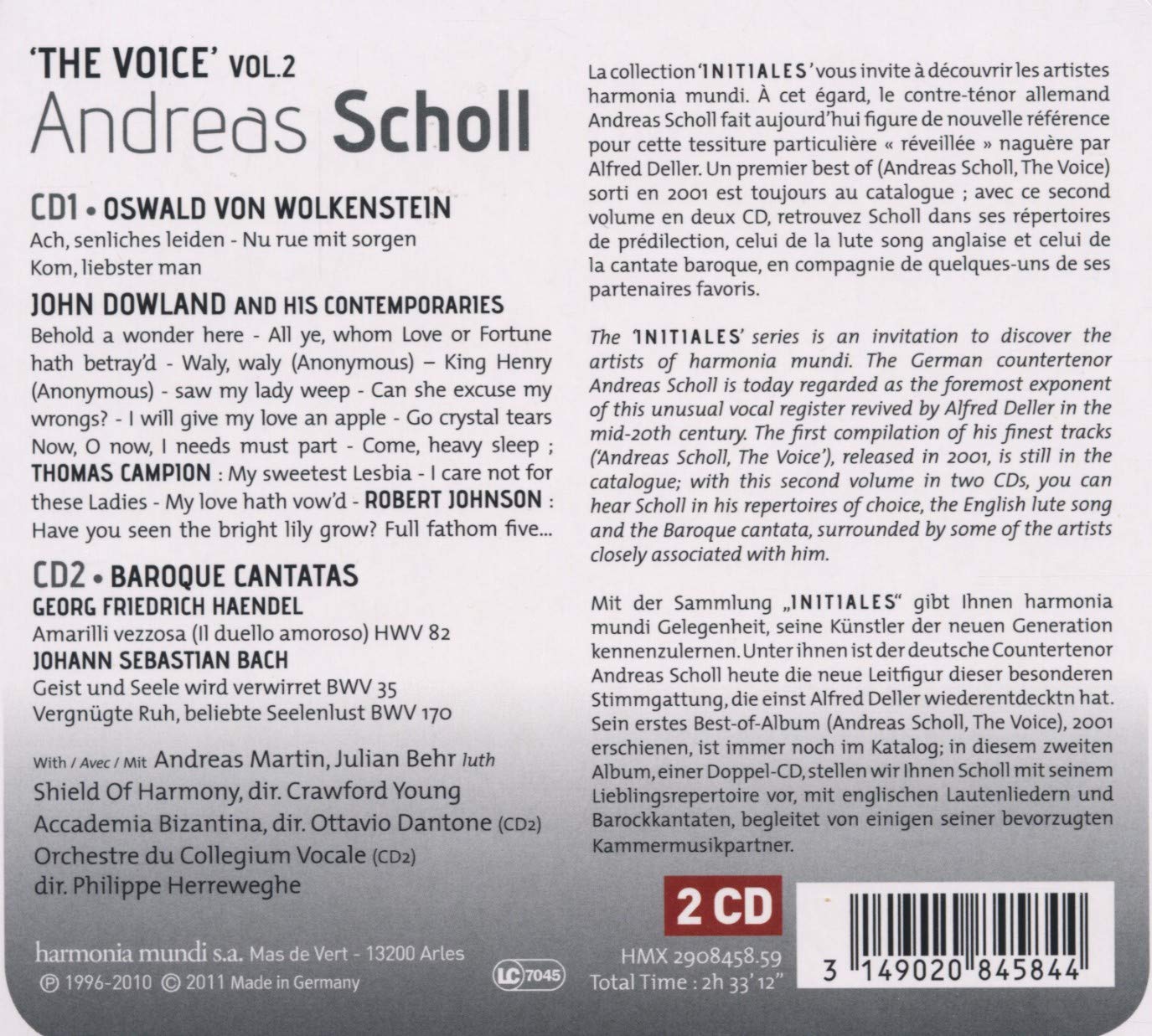 INITIALES / Andreas Scholl: "The Voice 2" - The Art of Folksongs & Baroque Cantatas - slide-1