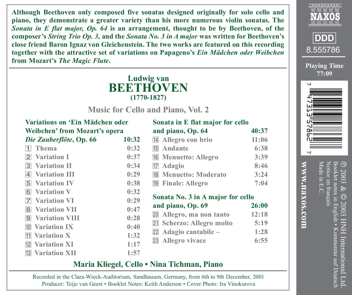 BEETHOVEN: Music for Cello Nos. 3 Op 64 - slide-1