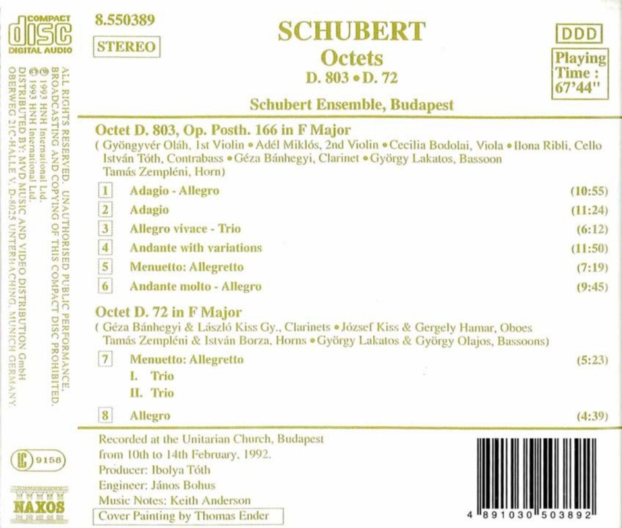 Schubert: Octets, D. 803 and D. 72 - slide-1