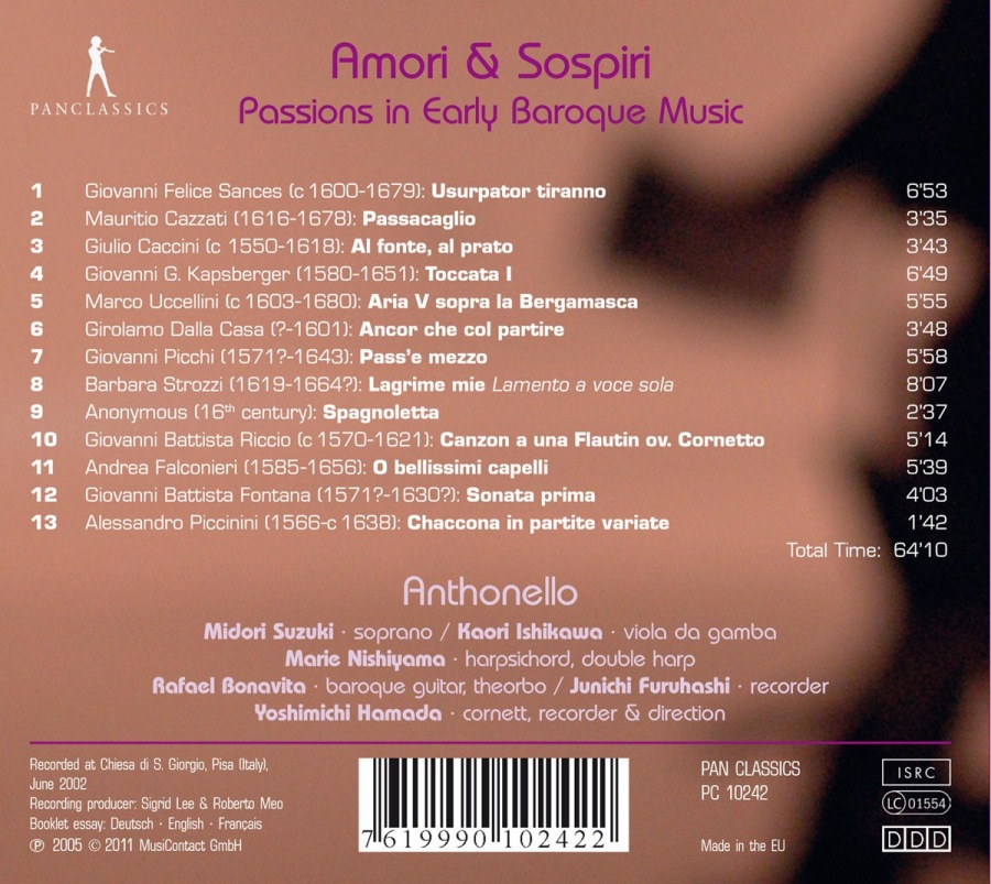 Amori & Sospiri - Passions in Early Baroque Music - Sances, Kapsberger, Caccini, Uccelini, ... - slide-1