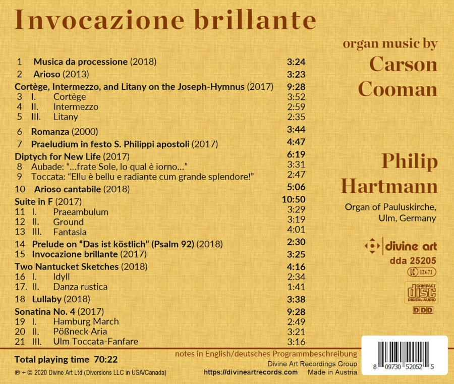 Invocazione brillante - organ music by Carson Cooman - slide-1