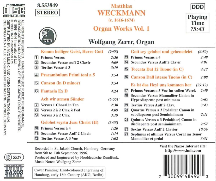 WECKMANN: Organ Works, Vol.1 - slide-1