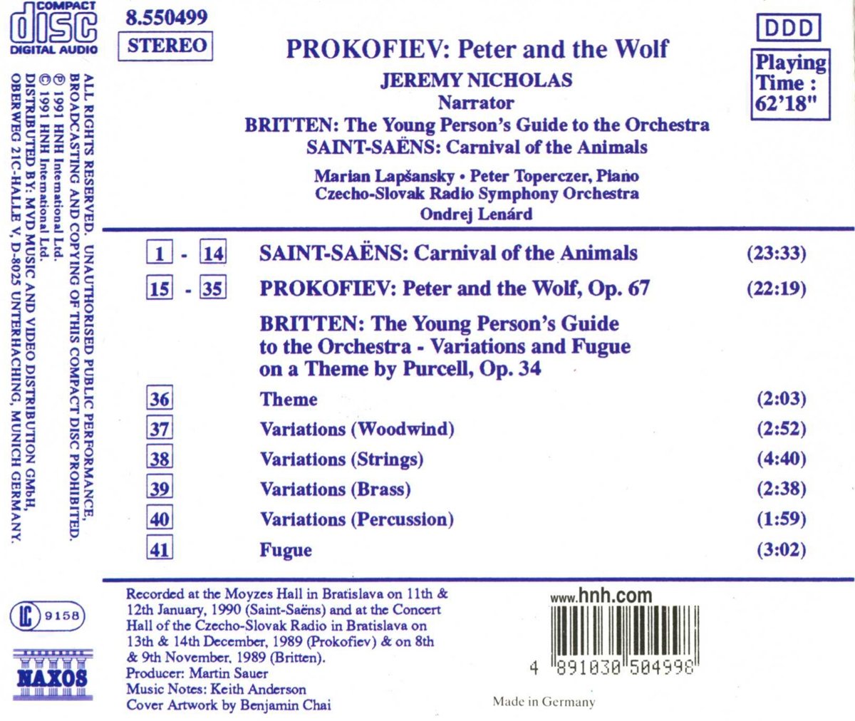 PROKOFIEV:  Peter and the Wolf (with narration) / SAINT-SAËNS, C.: Carnival of the Animals - slide-1