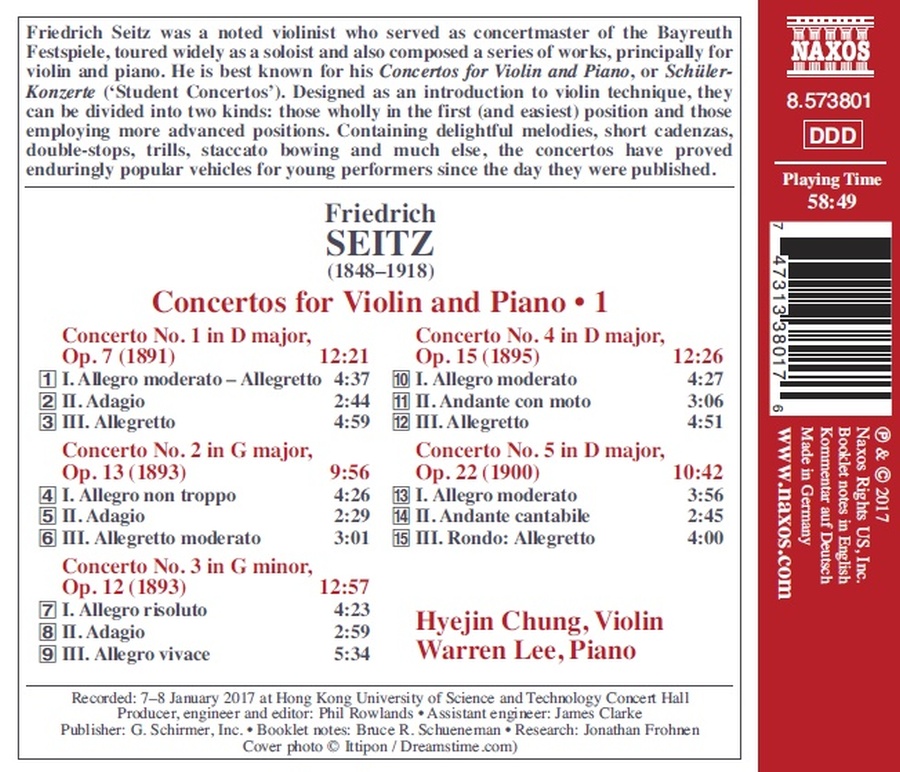 Seitz: Concertos for Violin & Piano Nos. 1 - 5 - slide-1
