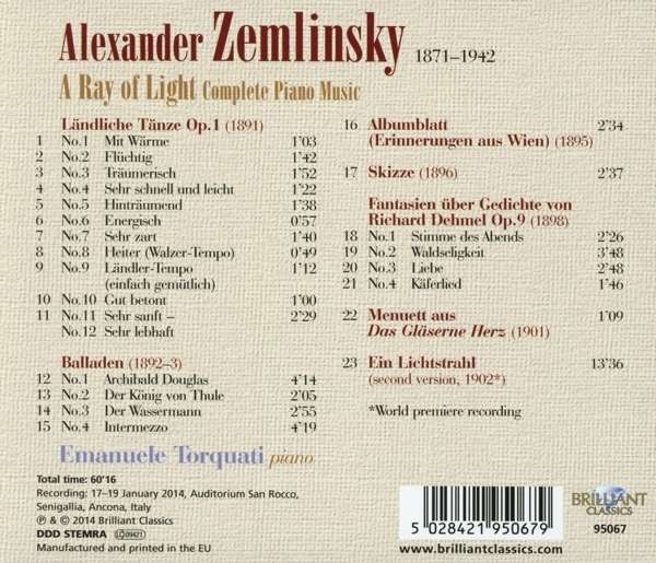 Zemlinsky: A Ray of Light: Complete Piano Music - slide-1