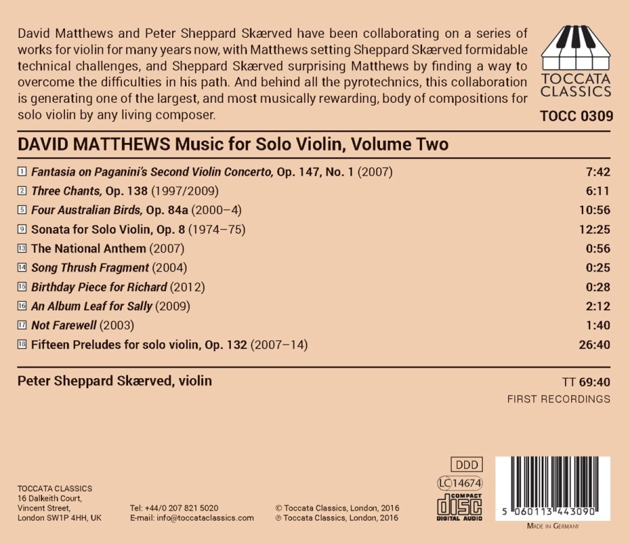 Matthews: Music for Solo Violin Vol. 2 - slide-1