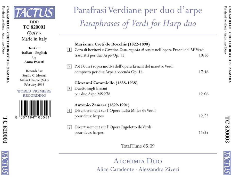 Parafrasi Verdiani per Duo d´Arpe - Giovanni Caramiello, Marianna Creti de Rocchis, Antonio Zamara - slide-1