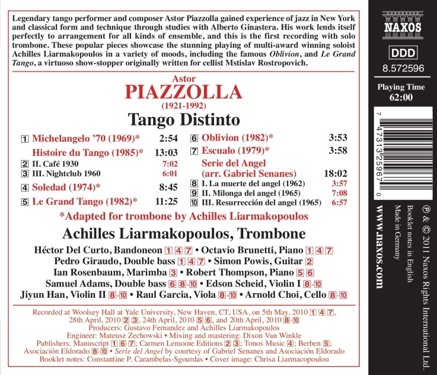 Piazzolla: Tango Distinto - muzyka na puzon solo z towarzyszeniem inncyh instrumentów - slide-1