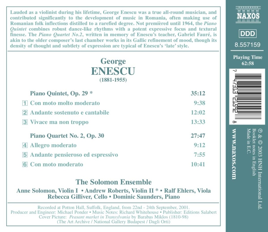 ENESCU: Piano Quintet; Piano Quartet No. 2 - slide-1