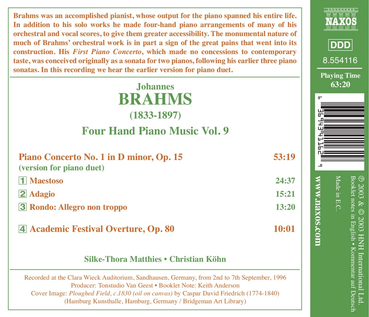 BRAHMS: Four hand piano music vol. 9 - slide-1