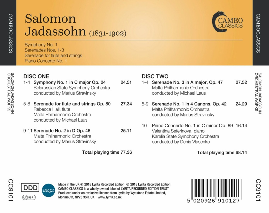 Jadassohn: Symphony No. 1; Serenades; Piano Concerto No. 1 - slide-1
