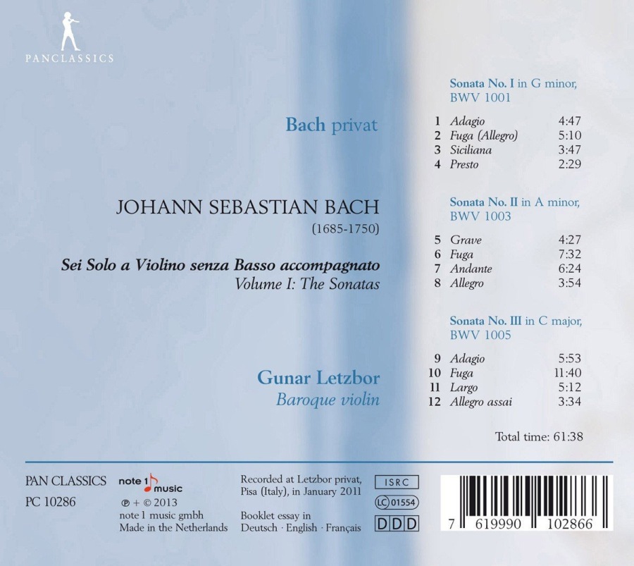 Bach: Sonatas BWV 1001, 1003 & 1005 - slide-1