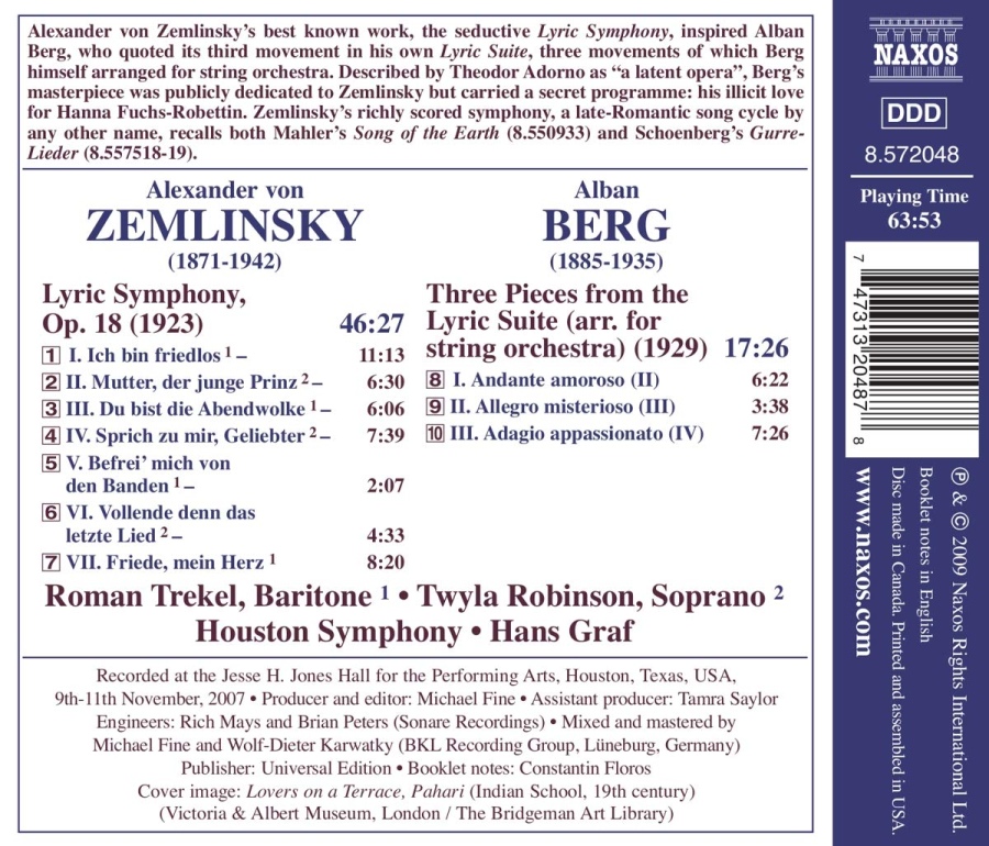 Zemlinsky: Lyric Symphony, Alban BERG: Three Pieces from the Lyric Suite - slide-1