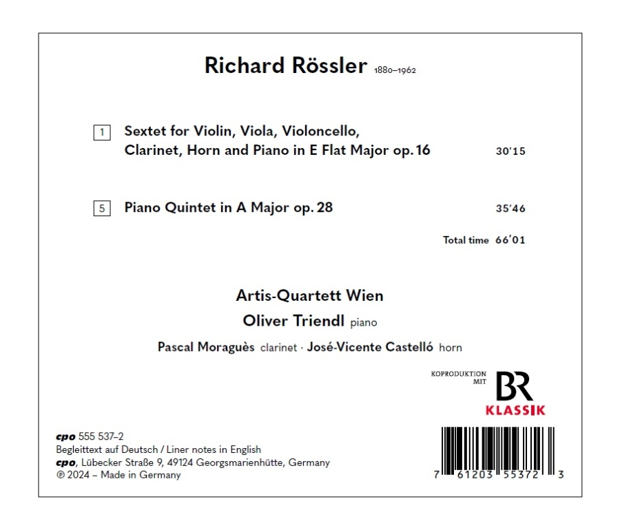 Rössler: Sextet op. 16; Piano Quintet op. 28 - slide-1