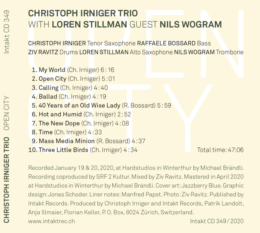 Christoph Irniger Trio: Open City - slide-1