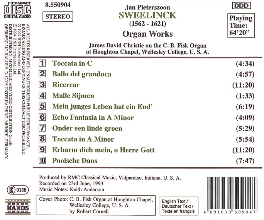 SWEELINCK: Organ Works - slide-1