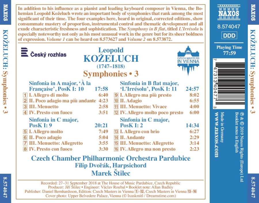 Koželuch: Symphonies Vol. 3 - slide-1