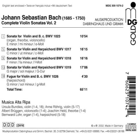 Bach: Complete Violin Sonatas vol. 2 - slide-1
