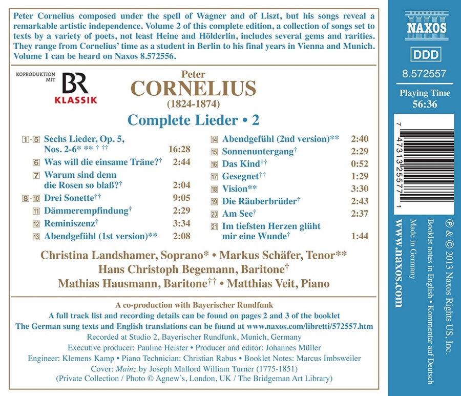 Cornelius: Complete Lieder Vol. 2 - slide-1