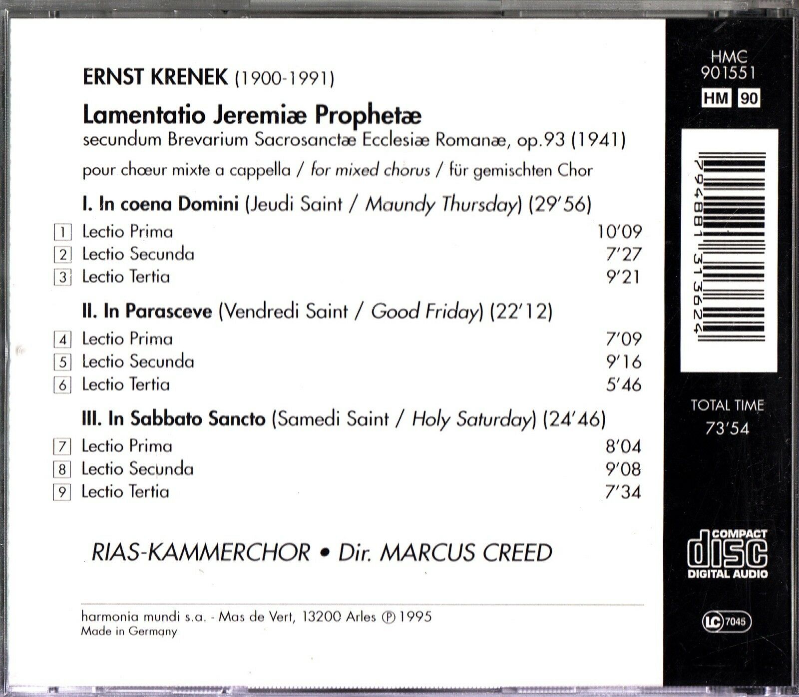 Krenek: Lamentatio Jeremiae Prophetae - slide-1