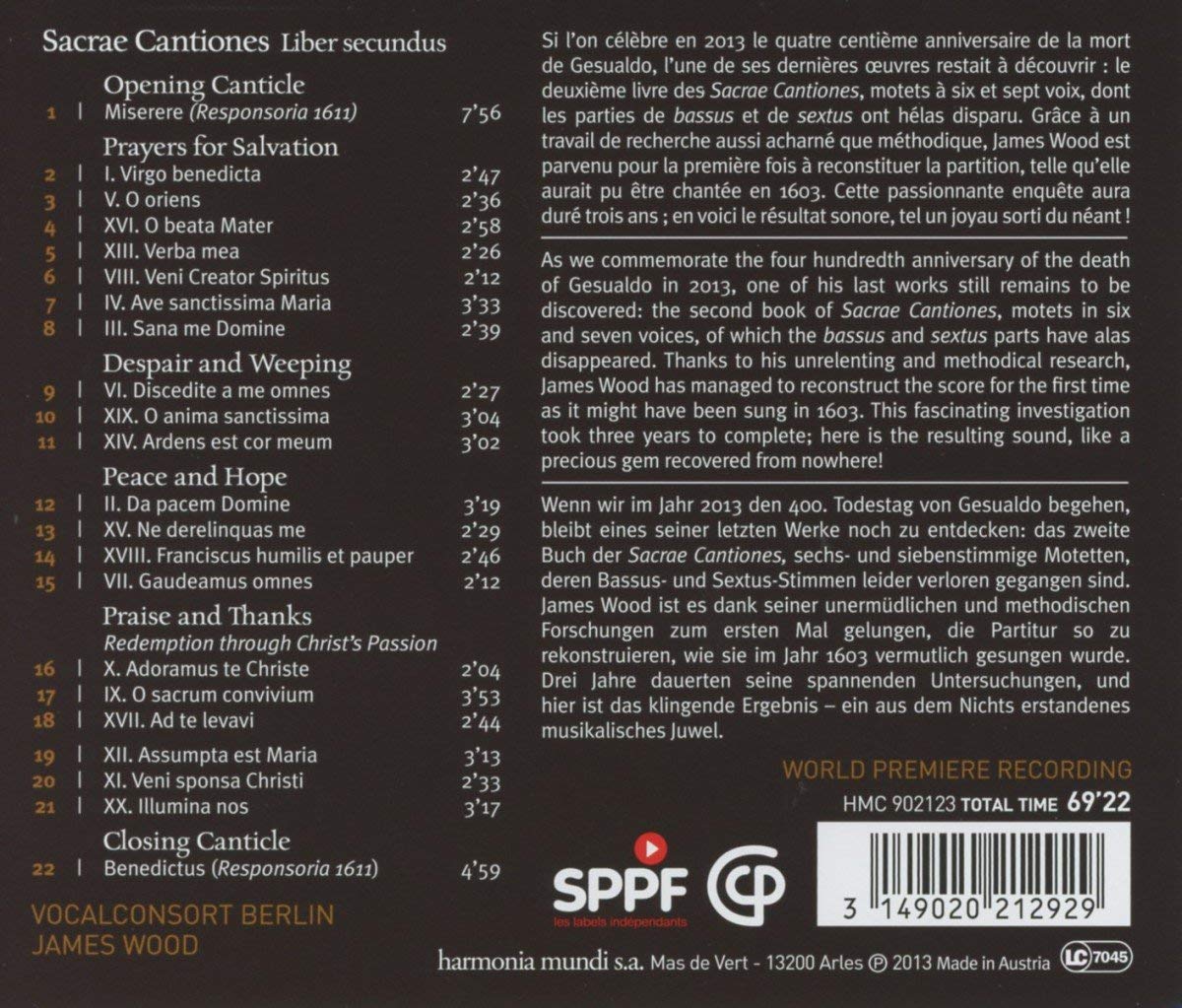 Gesualdo: Sacrae Cantiones, Liber Secundus - slide-1