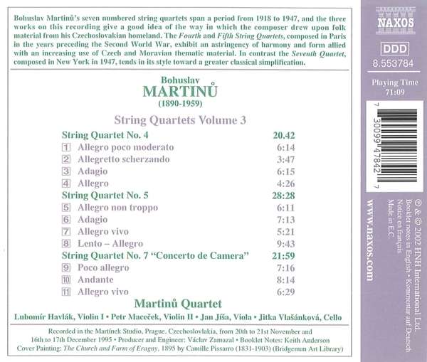 MARTINU: String Quartets Vol. 3 - slide-1
